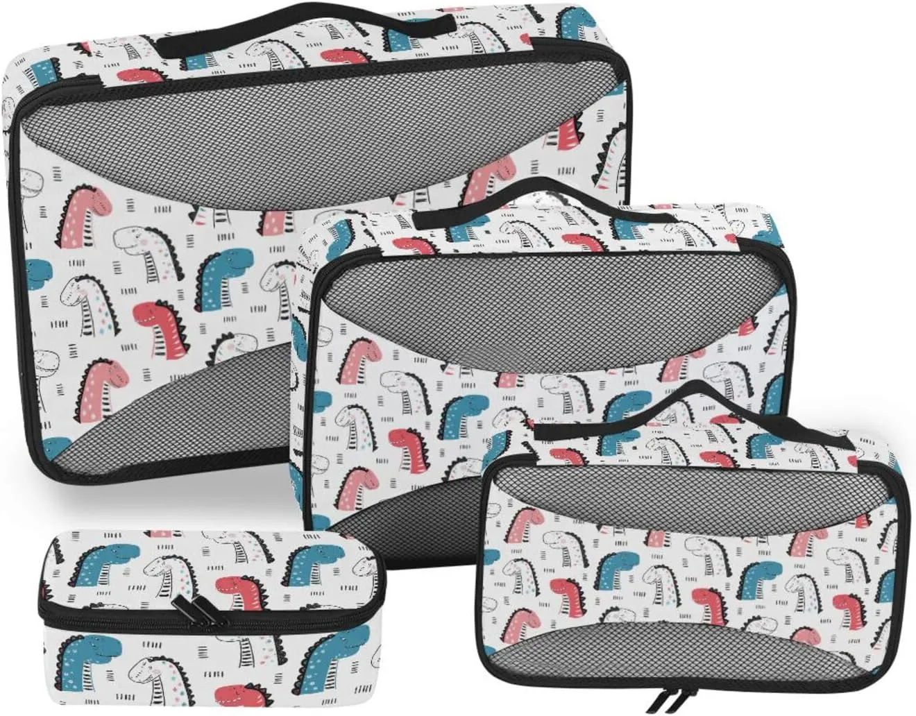 Packing Cubes for Suitcases Set of 4 Suitcase Organizer Travel Cube Packing Cubed Cute Dinosaurs