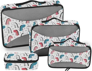 Packing Cubes for Suitcases Set of 4 Suitcase Organizer Travel Cube Packing Cubed Cute Dinosaurs