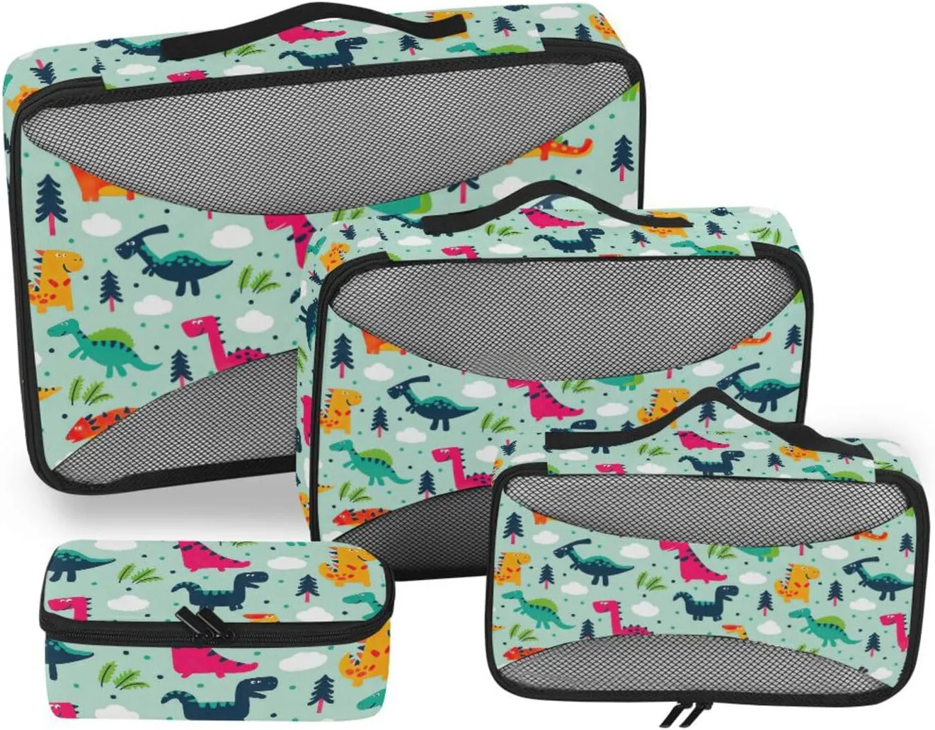 Packing Cubes for Travel 4 Set Luggage Organizer Travel Cubes for Luggage Paxking Cubes Dinosaur Cute