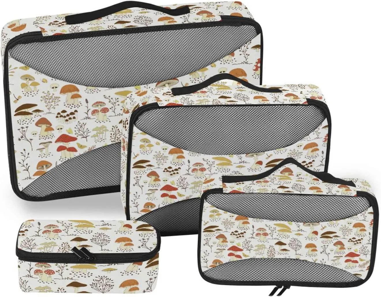 Packing Cubes for Travel Set of 4 Luggage Bags Organizers Travel Cubes for Luggage Pqcking Cubes Mushroom and Butterfly