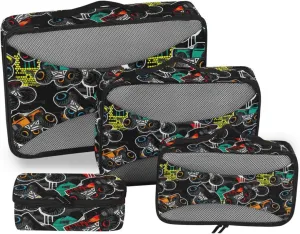 Packing Cubes for Travel Set of 4 Luggage Packing Cubes Travel Compartment Organizer Bags Packing Cube Monster Car