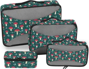 Packing Cubes for Travel Set of 4 Suitcase Organizer Travel Cubes for Luggage Packing Cubea Amanita Mushroom