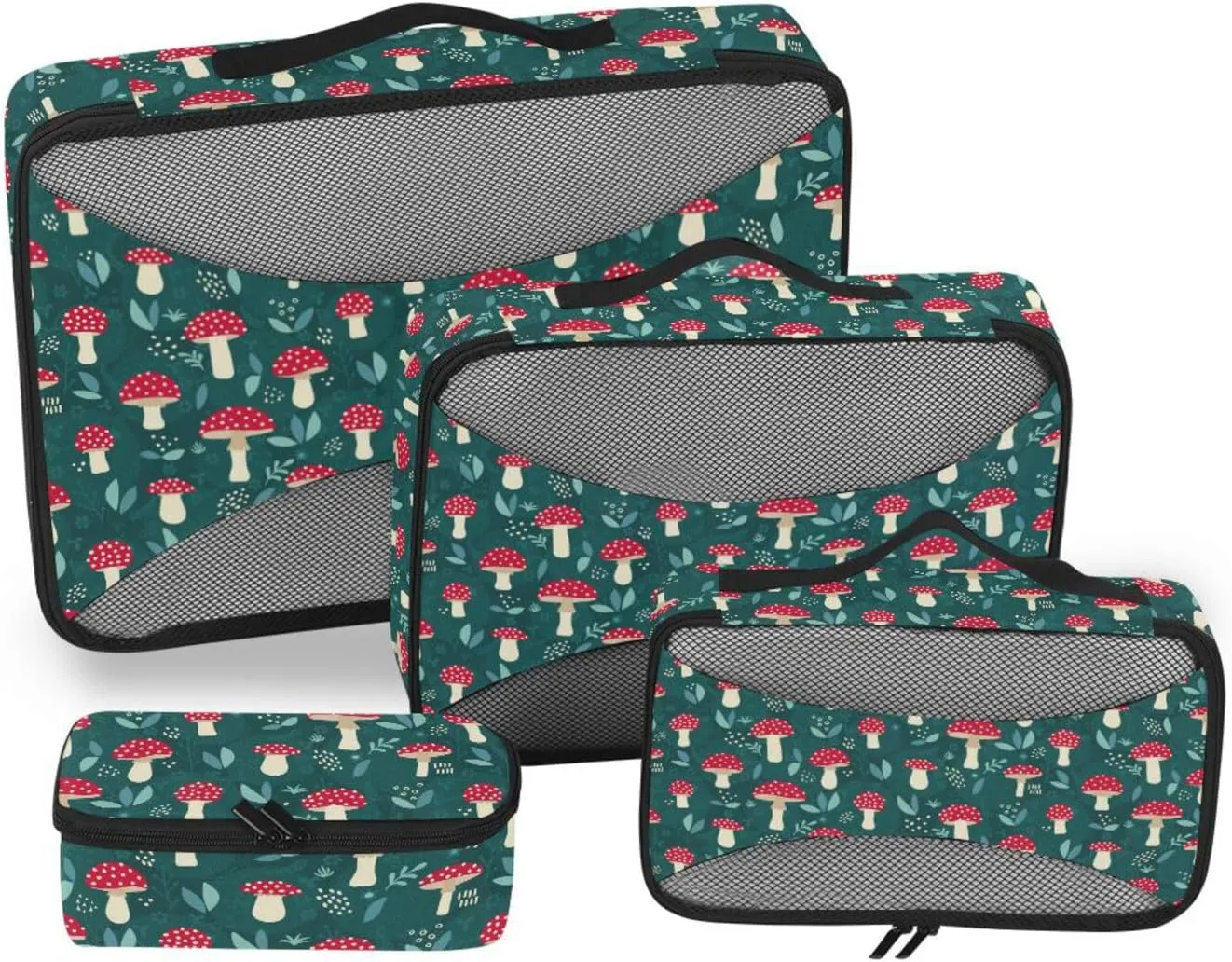 Packing Cubes for Travel Set of 4 Suitcase Organizer Travel Cubes for Luggage Packing Cubea Amanita Mushroom