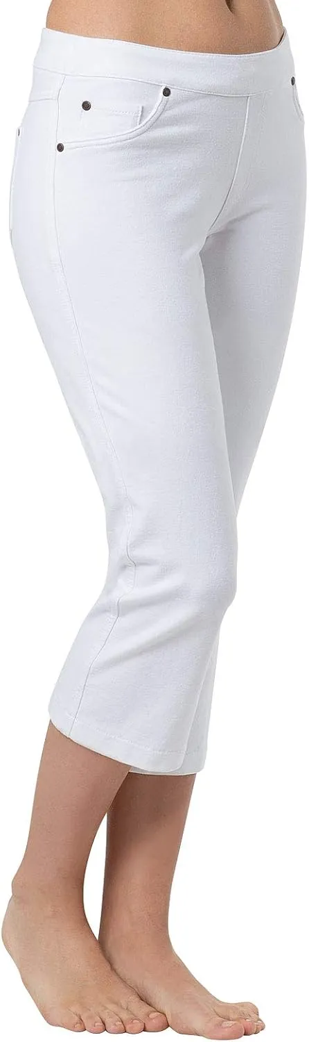 PajamaJeans Women's Capri Jeans for Summer - Pull on Capris - Womens Casual Pedal Pushers