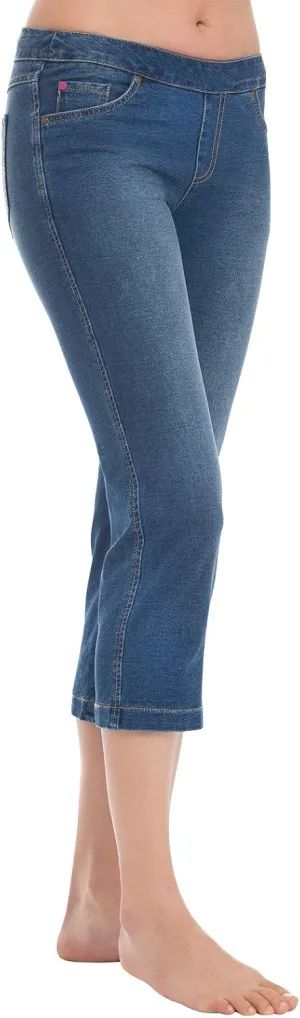 PajamaJeans Women's Capri Jeans for Summer - Pull on Capris - Womens Casual Pedal Pushers