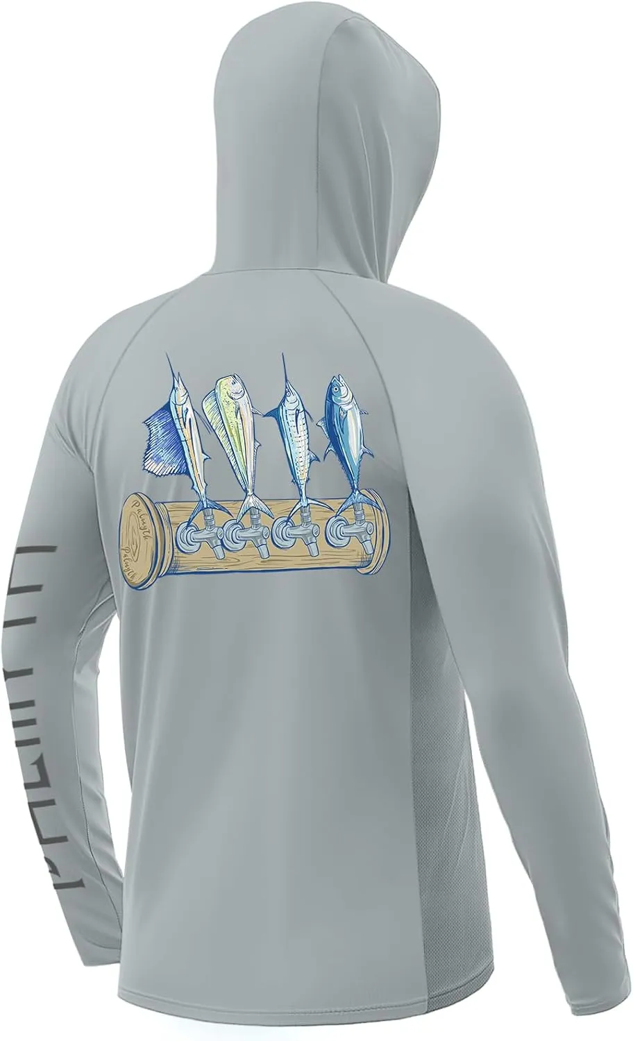 Palmyth Fishing Shirts for Men UPF 50  Sun Protection Hoodie Long Sleeve with UV Vented Neck Gaiter