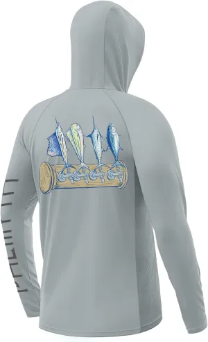 Palmyth Fishing Shirts for Men UPF 50  Sun Protection Hoodie Long Sleeve with UV Vented Neck Gaiter
