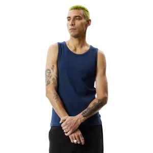 Paramount Recycled Rib Singlet - Navy