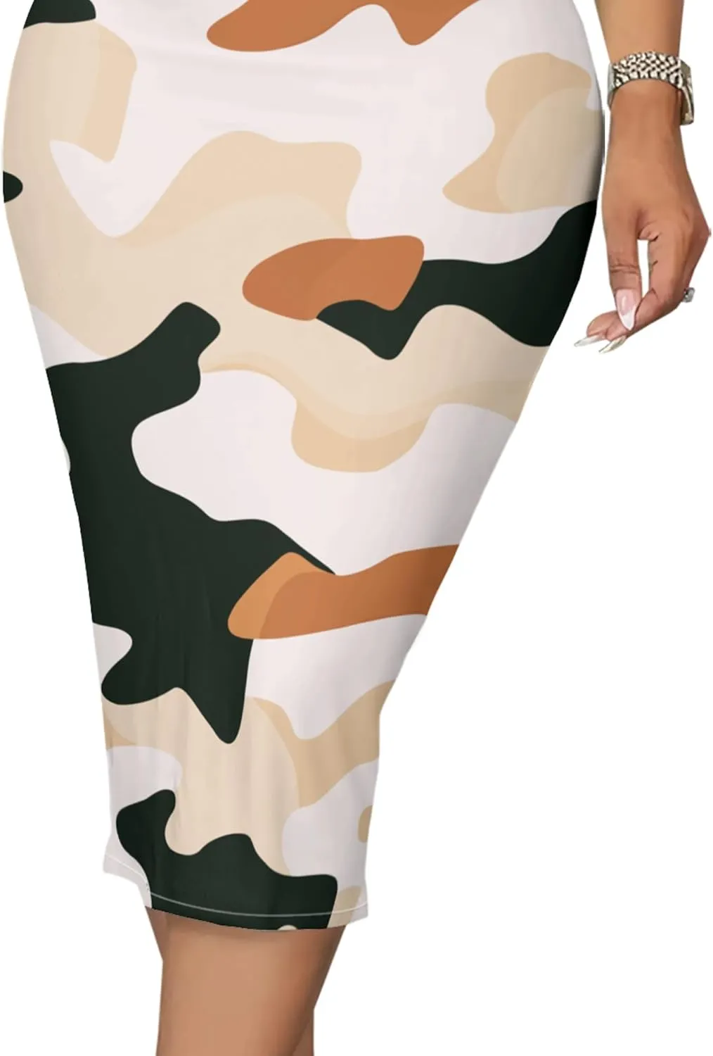 PinkPatty Camouflage Midi Dress for Women Casual Sleeveless Tank Dress Bodycon Basic Sundress Plus Size