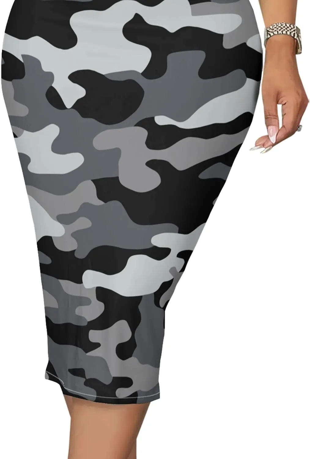 PinkPatty Camouflage Midi Dress for Women Casual Sleeveless Tank Dress Bodycon Basic Sundress Plus Size