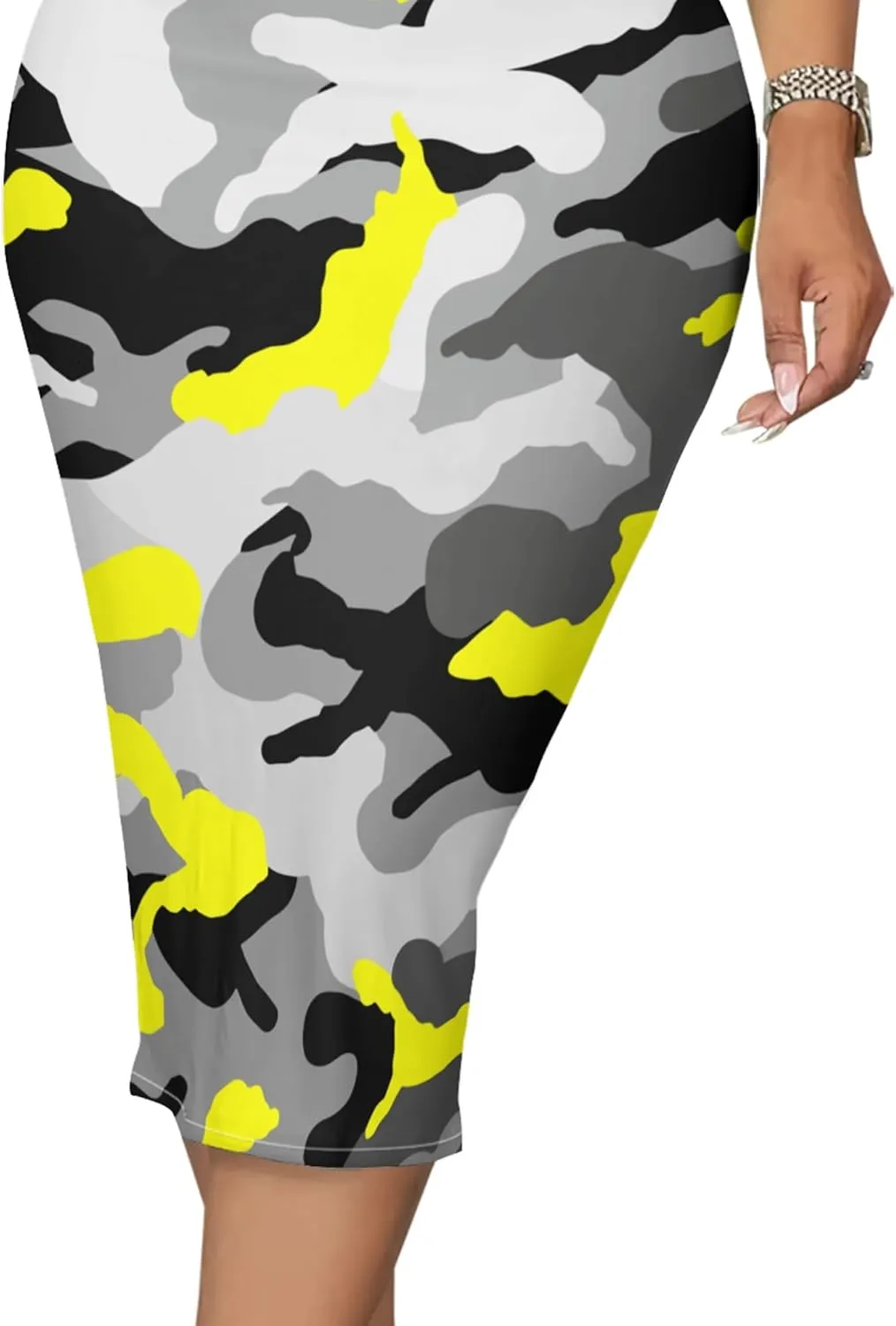 PinkPatty Camouflage Midi Dress for Women Casual Sleeveless Tank Dress Bodycon Basic Sundress Plus Size