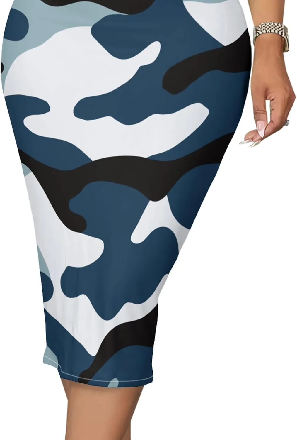 PinkPatty Camouflage Midi Dress for Women Casual Sleeveless Tank Dress Bodycon Basic Sundress Plus Size
