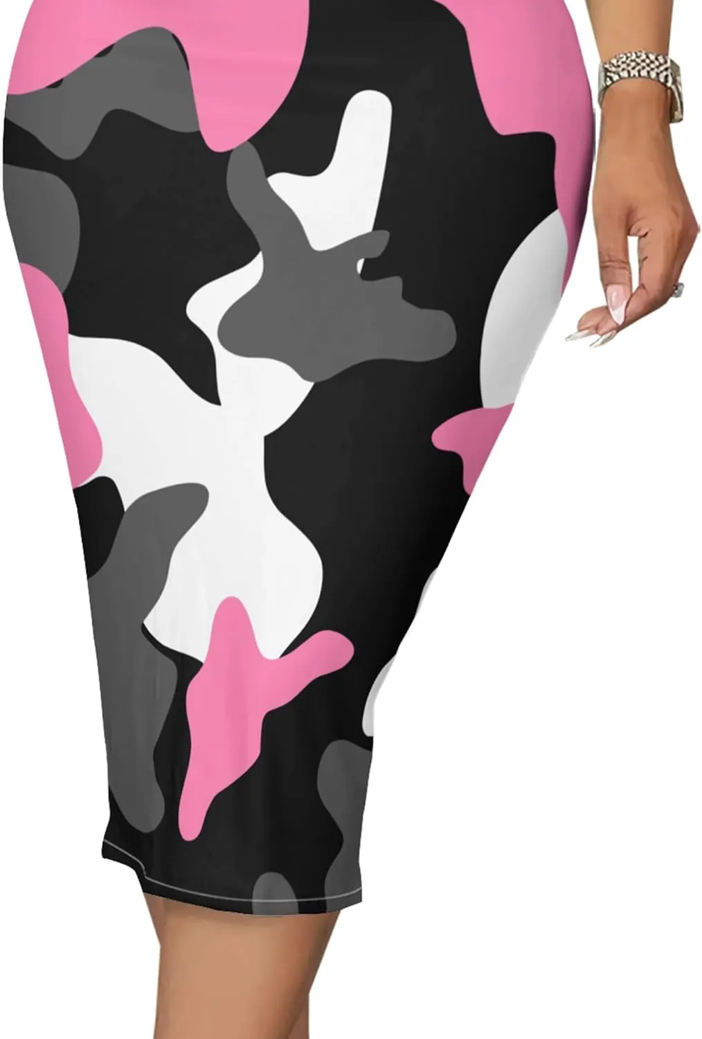 PinkPatty Camouflage Midi Dress for Women Casual Sleeveless Tank Dress Bodycon Basic Sundress Plus Size