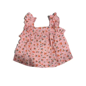Piupiuchick Pink Owers Sleeveless Blouse