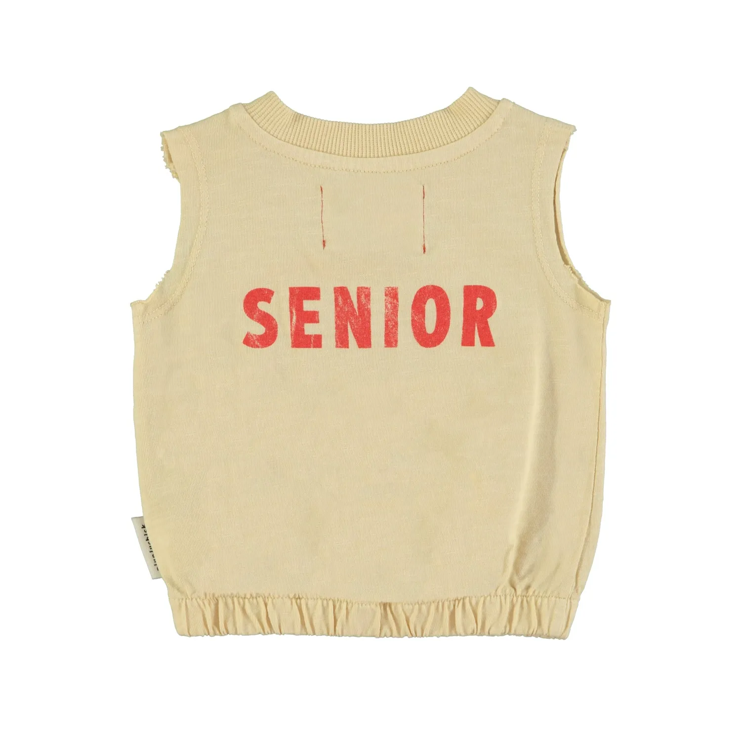 Piupiuchick Sand W/ Cherry Print Sleeveless Top