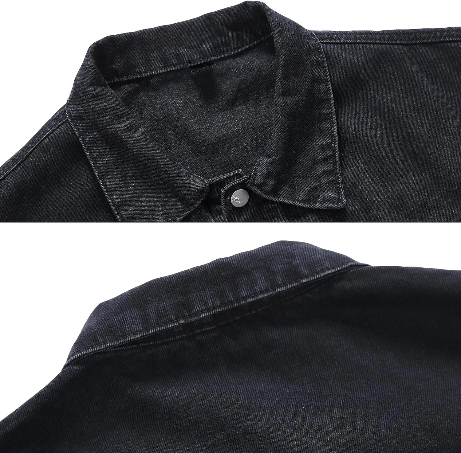 PRIJOUHE Mens Jean Jacket Casual Loose Fit Button Down Denim Trucker Jacket Coat With Multiple Colors