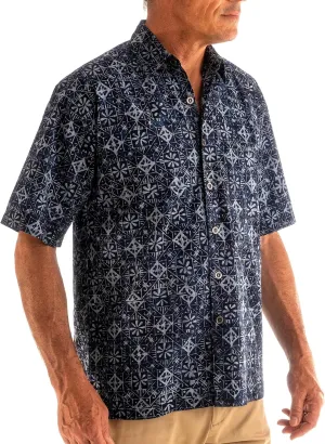 Purple Dusk Tropical Hawaiian Batik Shirt