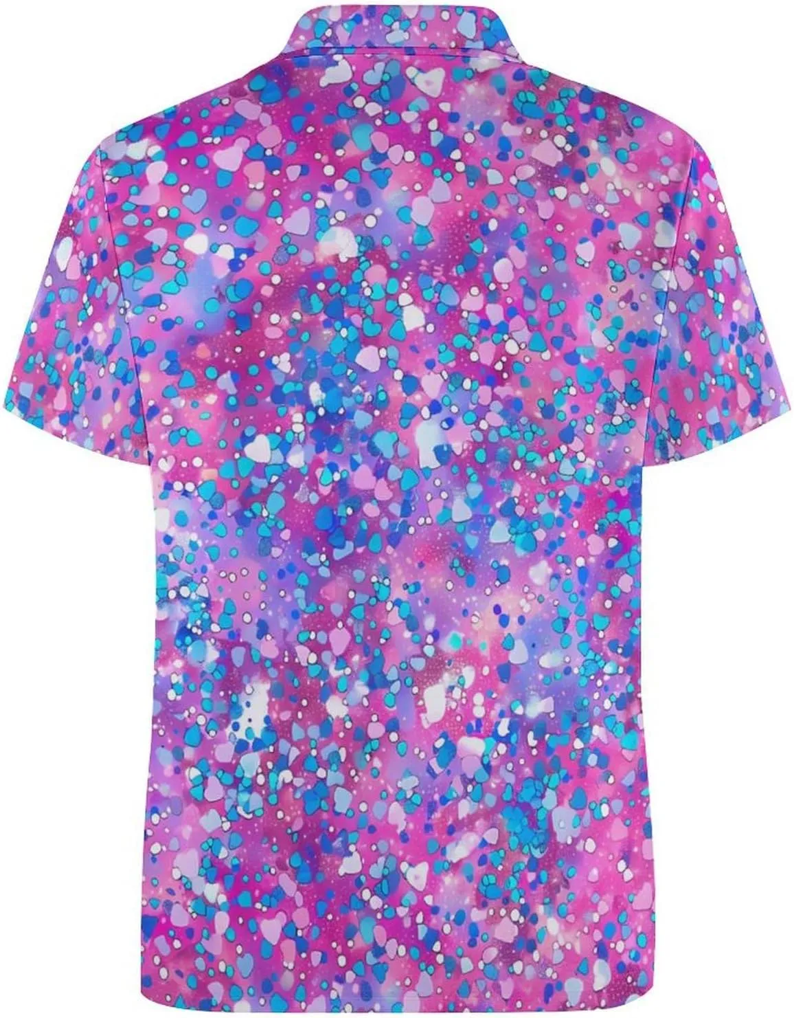 Purple Glitter Pattern Mens Polo Shirts Quick Dry Short Sleeve Golf Slim Fit T Shirt