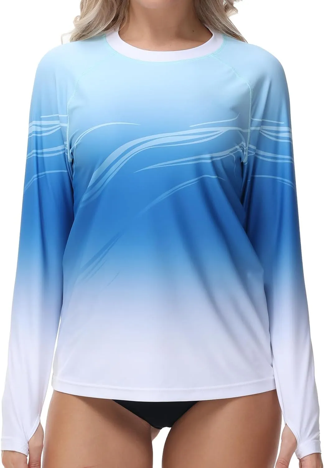 Rash Guard for Women UV Protection Swim Shirts Long Sleeve Quick Dry Water Tops Swimsuit with Thumb Hole
