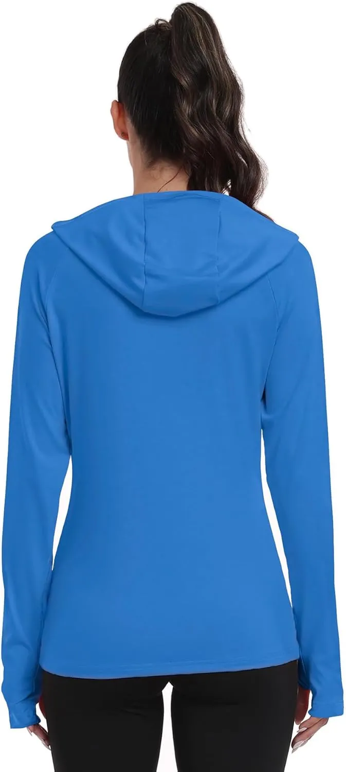 RIMLESS 7 Women's UPF 50  Sun Shirt with Hoodie Long Sleeve Hiking Fishing Outdoor Sweatshirt Lightweight Hoodie