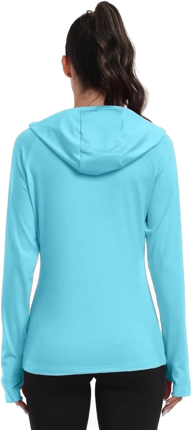 RIMLESS 7 Women's UPF 50  Sun Shirt with Hoodie Long Sleeve Hiking Fishing Outdoor Sweatshirt Lightweight Hoodie