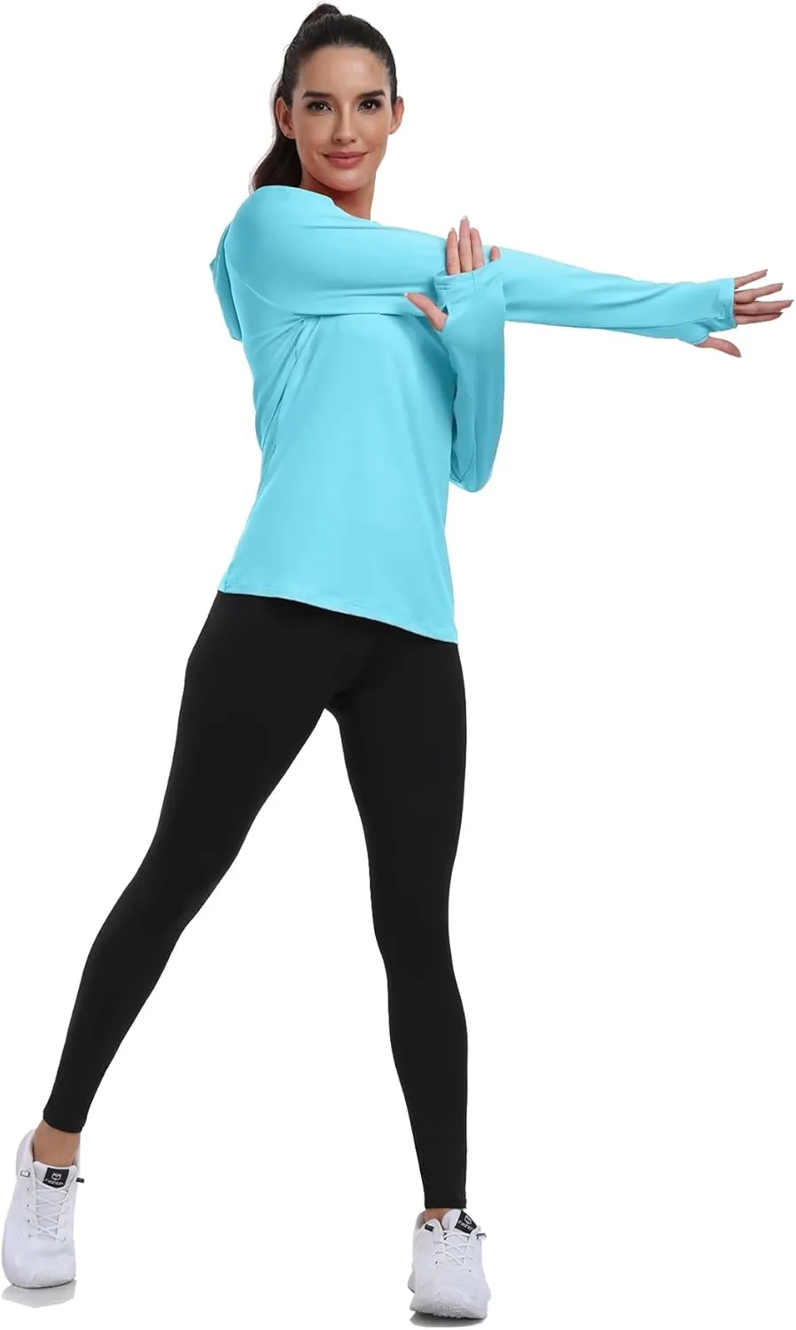 RIMLESS 7 Women's UPF 50  Sun Shirt with Hoodie Long Sleeve Hiking Fishing Outdoor Sweatshirt Lightweight Hoodie