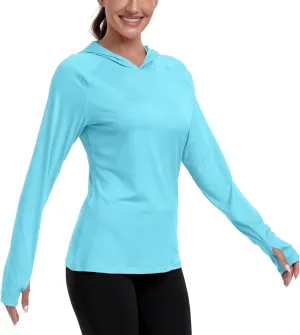 RIMLESS 7 Women's UPF 50  Sun Shirt with Hoodie Long Sleeve Hiking Fishing Outdoor Sweatshirt Lightweight Hoodie