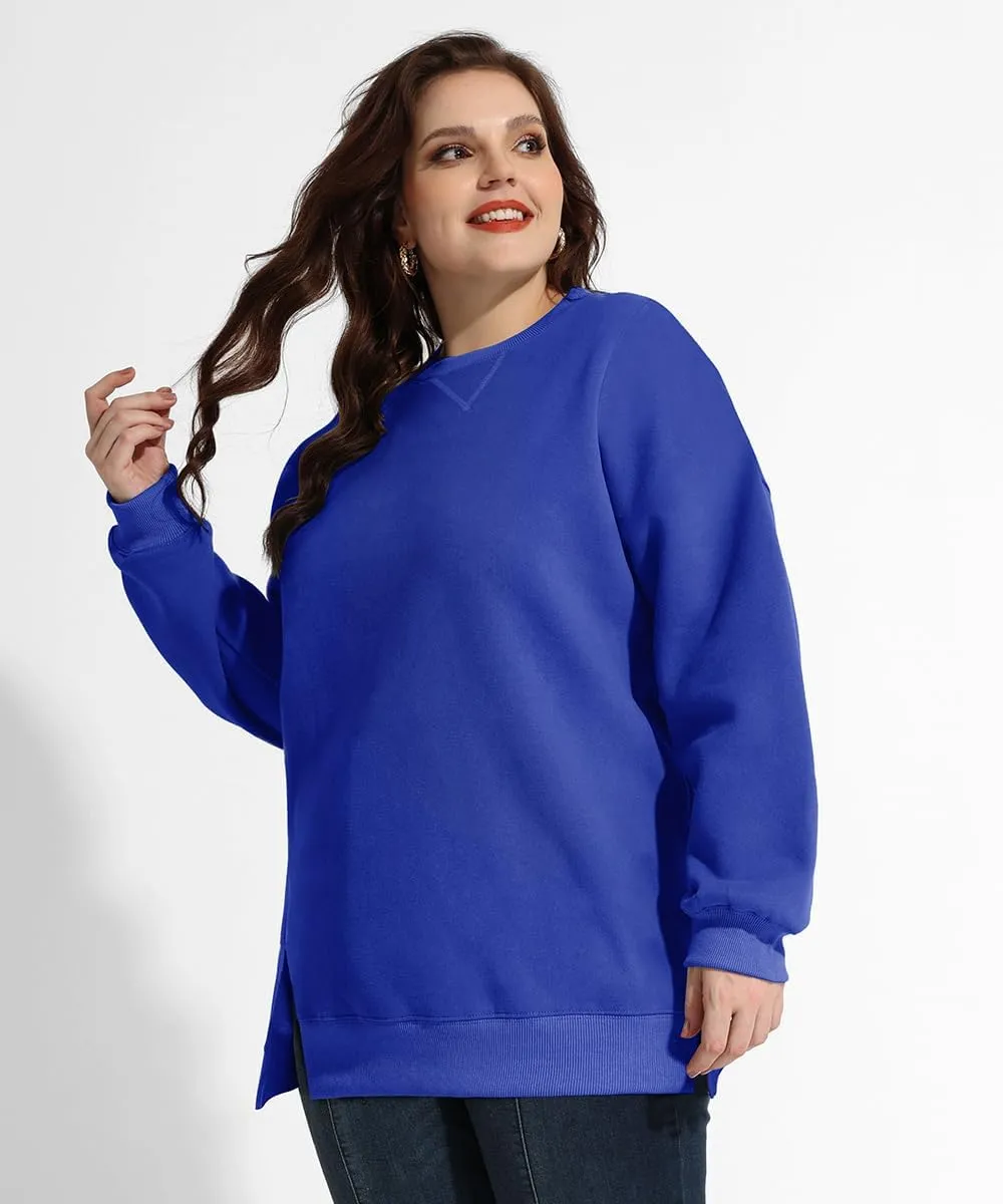 RITERA Plus Size Tops for Women Winter Long Sleeve Basic Loose fit Pullover Sweatshirts Oversized Tunic Shirts