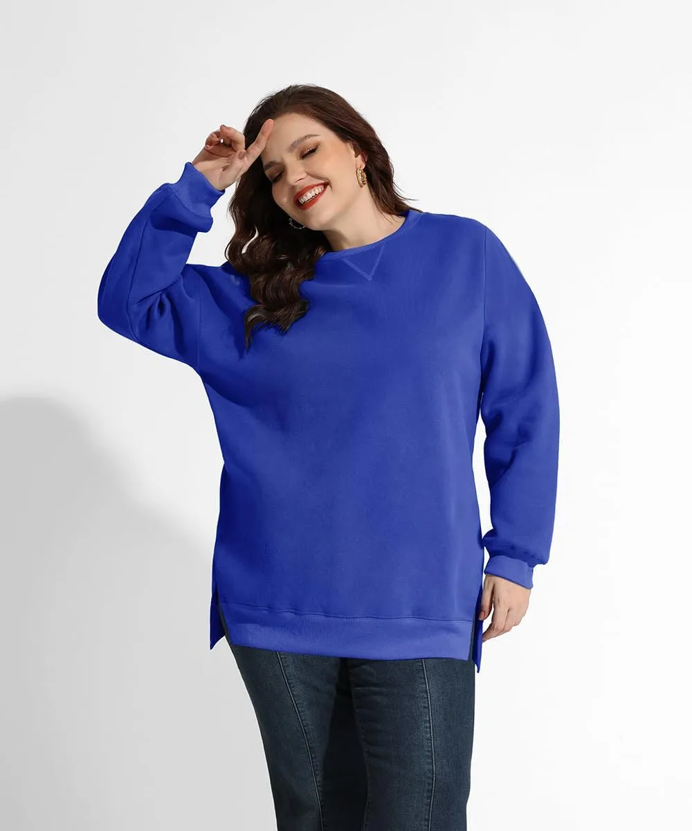 RITERA Plus Size Tops for Women Winter Long Sleeve Basic Loose fit Pullover Sweatshirts Oversized Tunic Shirts