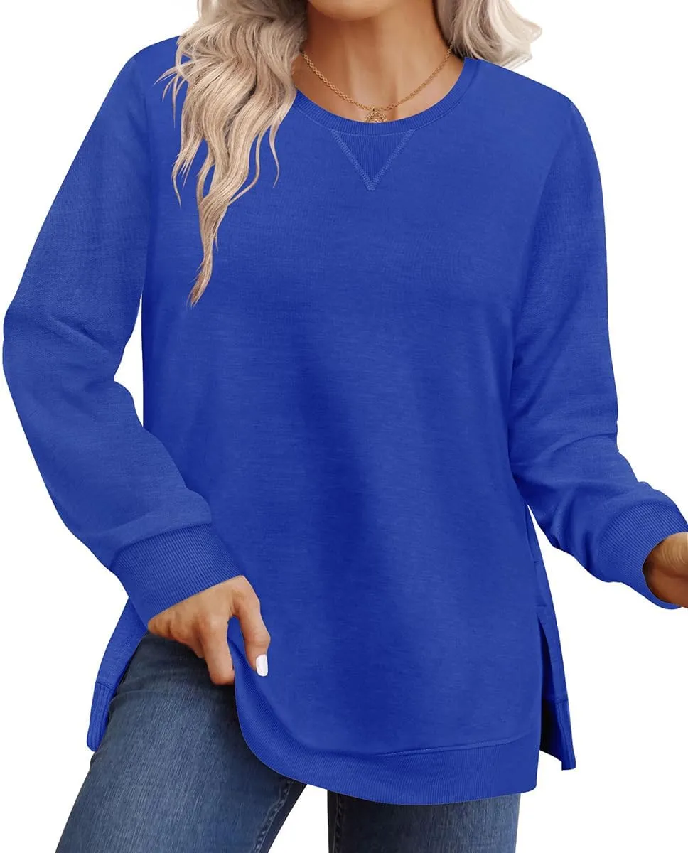 RITERA Plus Size Tops for Women Winter Long Sleeve Basic Loose fit Pullover Sweatshirts Oversized Tunic Shirts