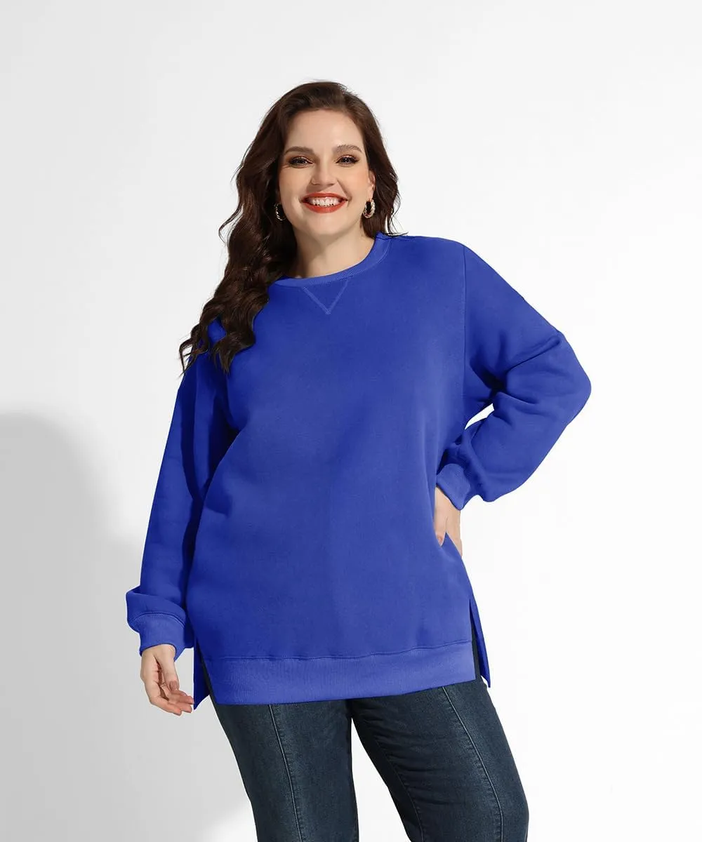 RITERA Plus Size Tops for Women Winter Long Sleeve Basic Loose fit Pullover Sweatshirts Oversized Tunic Shirts