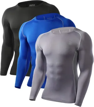 Runhit Compression Shirts for Men Long Sleeve Cool Dry Athletic Workout Tee Shirts Fishing Sun Shirts Sports Thermal Tights