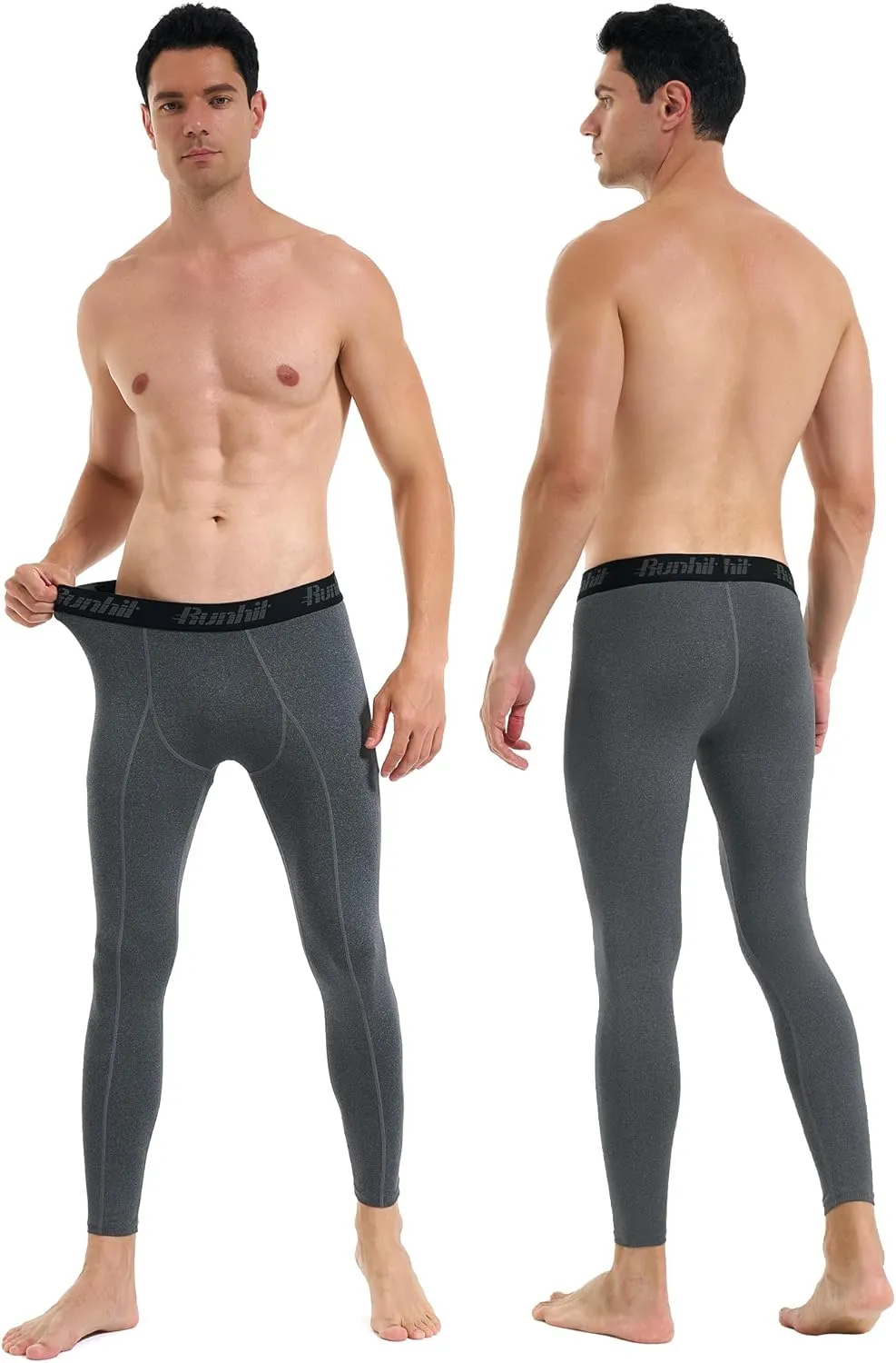 Runhit Mens Compression Pants Running Tights Workout Leggings Athletic Base Layer Pants for Sports Yoga Basketball
