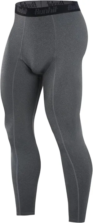 Runhit Mens Compression Pants Running Tights Workout Leggings Athletic Base Layer Pants for Sports Yoga Basketball