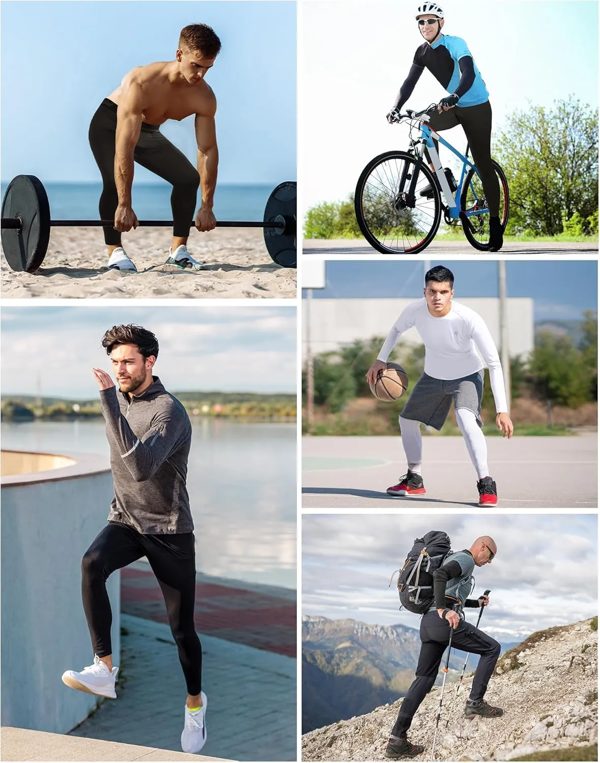 Runhit Mens Compression Pants Running Tights Workout Leggings Athletic Base Layer Pants for Sports Yoga Basketball