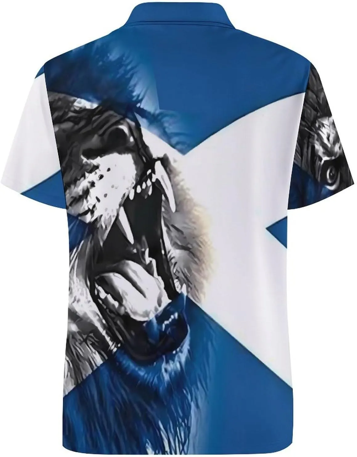 Scottish Flag with Lion Slim Fit Men's Short Sleeve Polo Shirts Quick-Dry Breathable Golf T-Shirt Tops