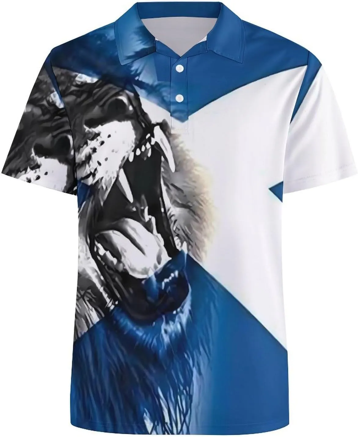 Scottish Flag with Lion Slim Fit Men's Short Sleeve Polo Shirts Quick-Dry Breathable Golf T-Shirt Tops