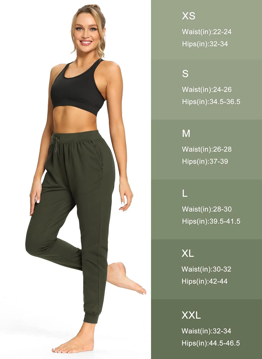 SEVEGO Tall Women's 30/32/34/36 Inseam Jogger Lightweight Cotton Sweatpants Zipper Pockets Running Long Sweat Pants