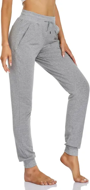 SEVEGO Tall Women's 30/32/34/36 Inseam Jogger Lightweight Cotton Sweatpants Zipper Pockets Running Long Sweat Pants