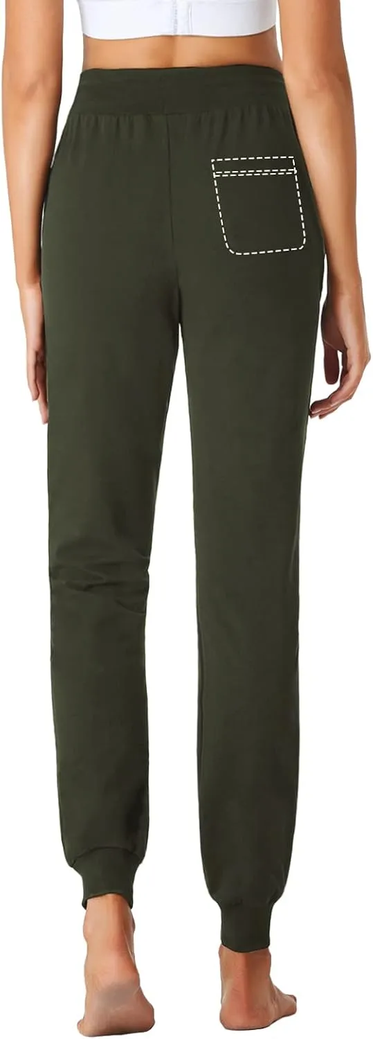 SEVEGO Tall Women's 30/32/34/36 Inseam Jogger Lightweight Cotton Sweatpants Zipper Pockets Running Long Sweat Pants