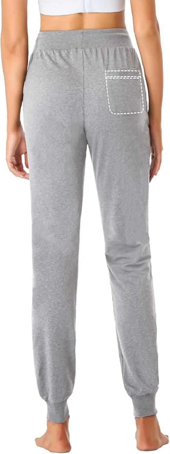 SEVEGO Tall Women's 30/32/34/36 Inseam Jogger Lightweight Cotton Sweatpants Zipper Pockets Running Long Sweat Pants