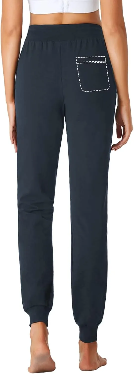 SEVEGO Tall Women's 30/32/34/36 Inseam Jogger Lightweight Cotton Sweatpants Zipper Pockets Running Long Sweat Pants