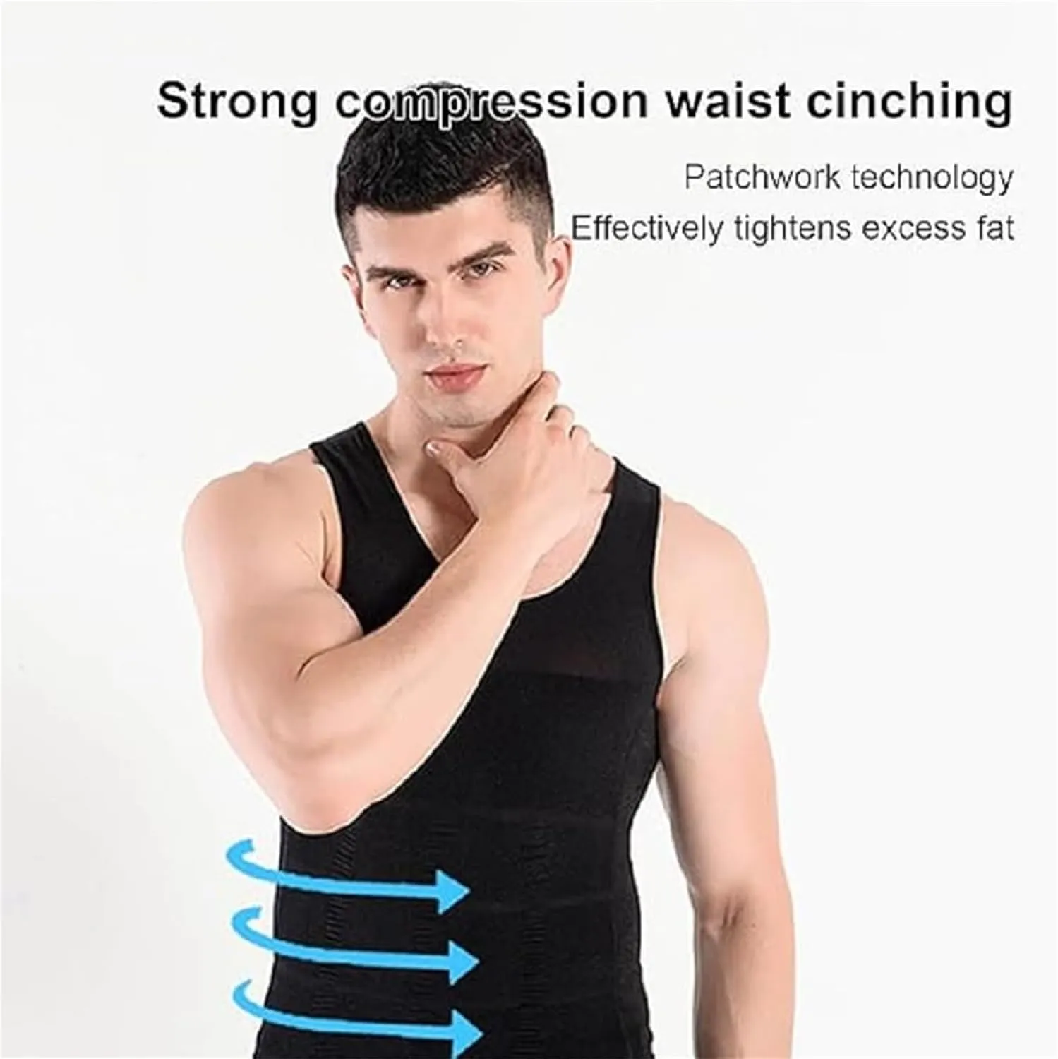 Shaperluv Tank 2.0 Mens, Mens Compression Tank, Mens Tummy Control Shapewear, Tight Undershirt for Men