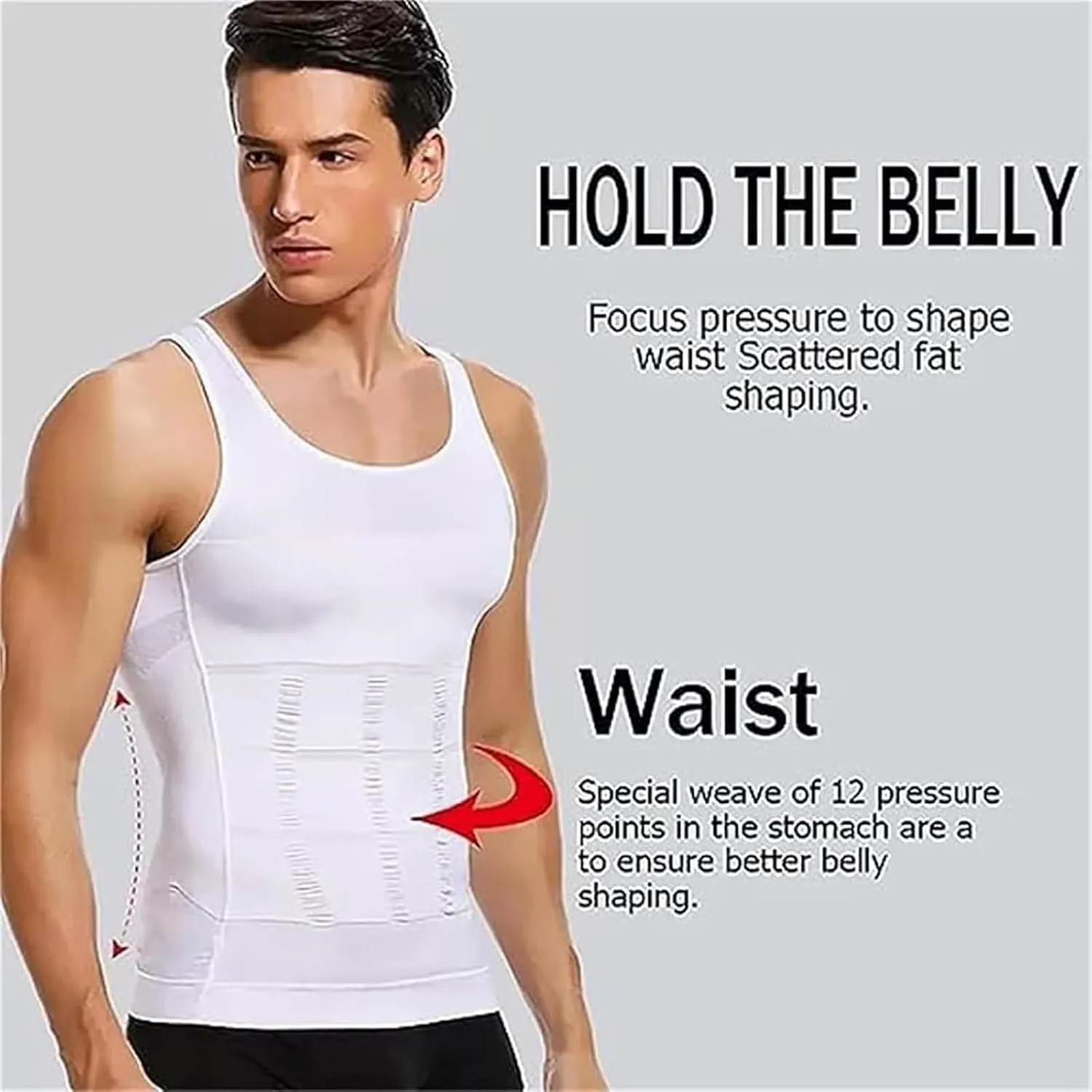 Shaperluv Tank 2.0 Mens, Mens Compression Tank, Mens Tummy Control Shapewear, Tight Undershirt for Men