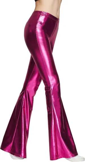 SIAEAMRG Womens Shinny Metallic Sequins High Waist Stretchy Bell Bottom Flared Pants, Wet Look Pants Club Wear