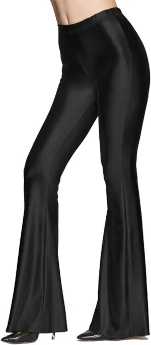 SIAEAMRG Womens Shinny Metallic Sequins High Waist Stretchy Bell Bottom Flared Pants, Wet Look Pants Club Wear