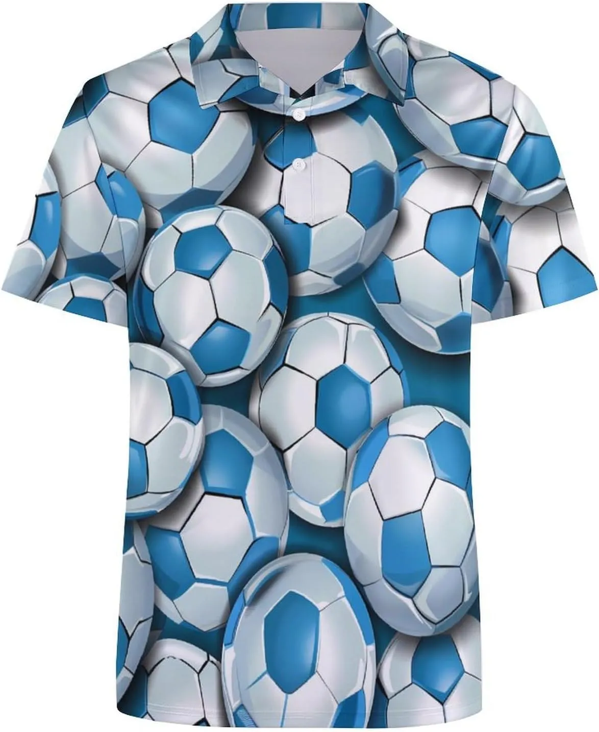 Soccer in Argentina Flag Pattern Mens Polo Shirts Quick Dry Short Sleeve Golf Slim Fit T Shirt