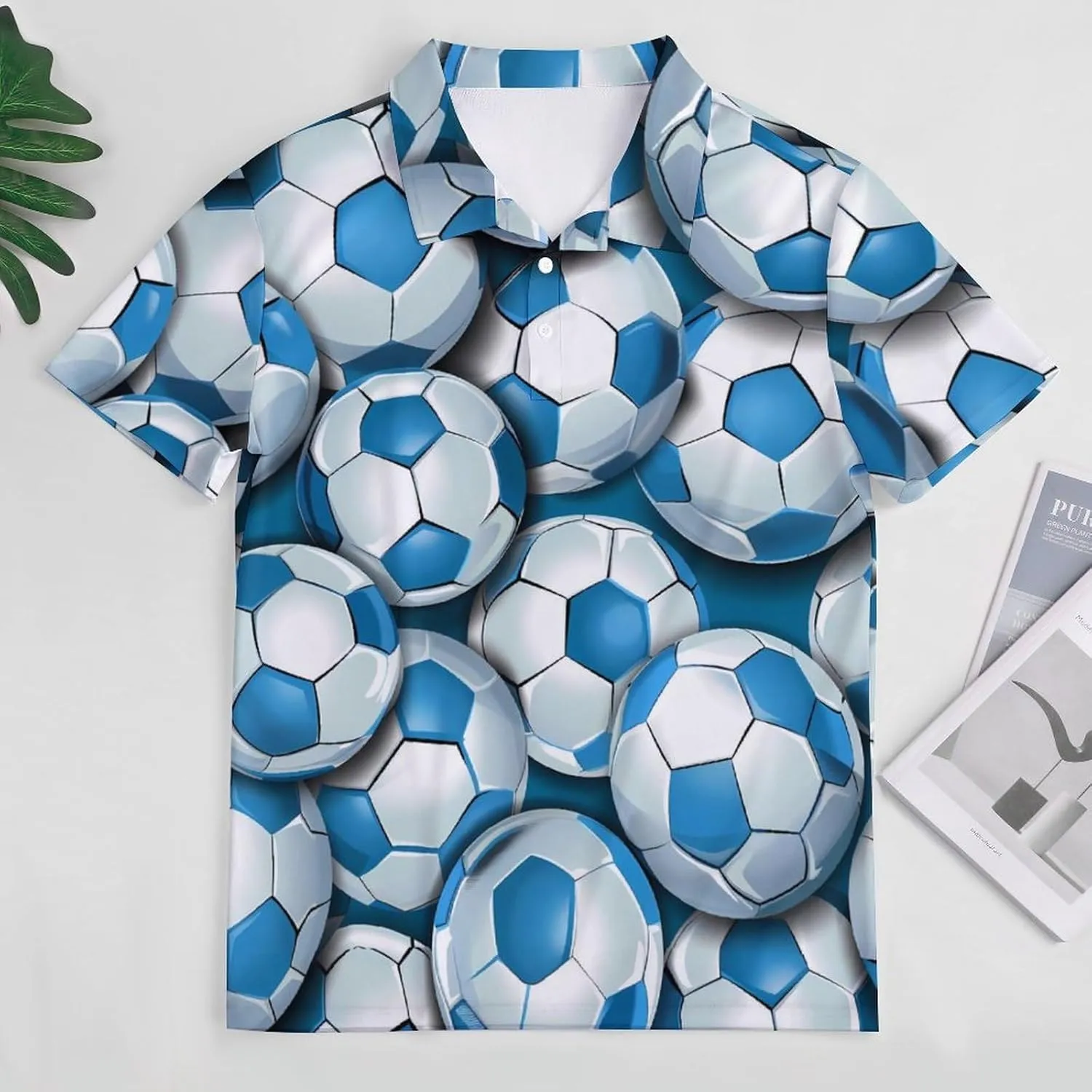 Soccer in Argentina Flag Pattern Mens Polo Shirts Quick Dry Short Sleeve Golf Slim Fit T Shirt