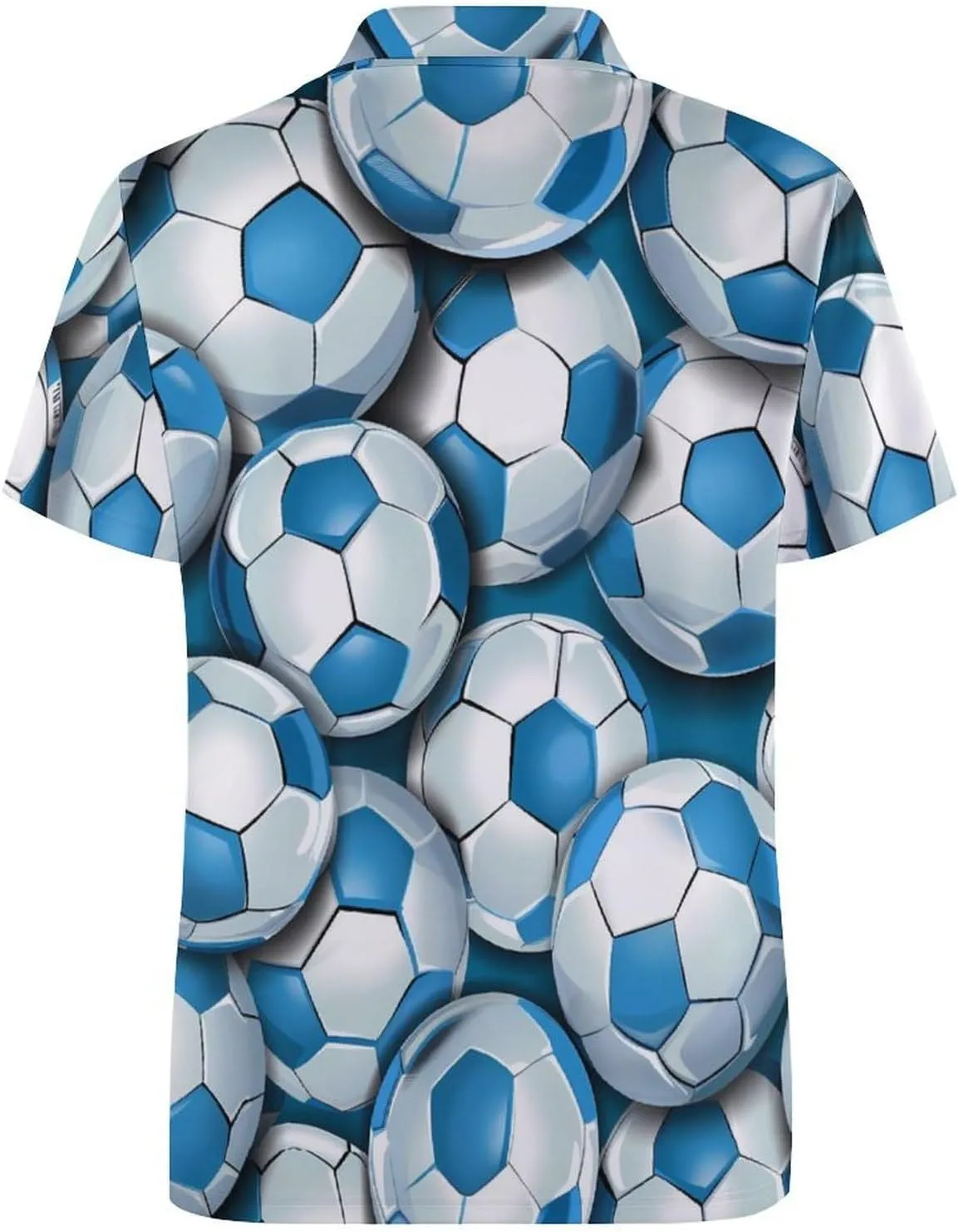 Soccer in Argentina Flag Pattern Mens Polo Shirts Quick Dry Short Sleeve Golf Slim Fit T Shirt