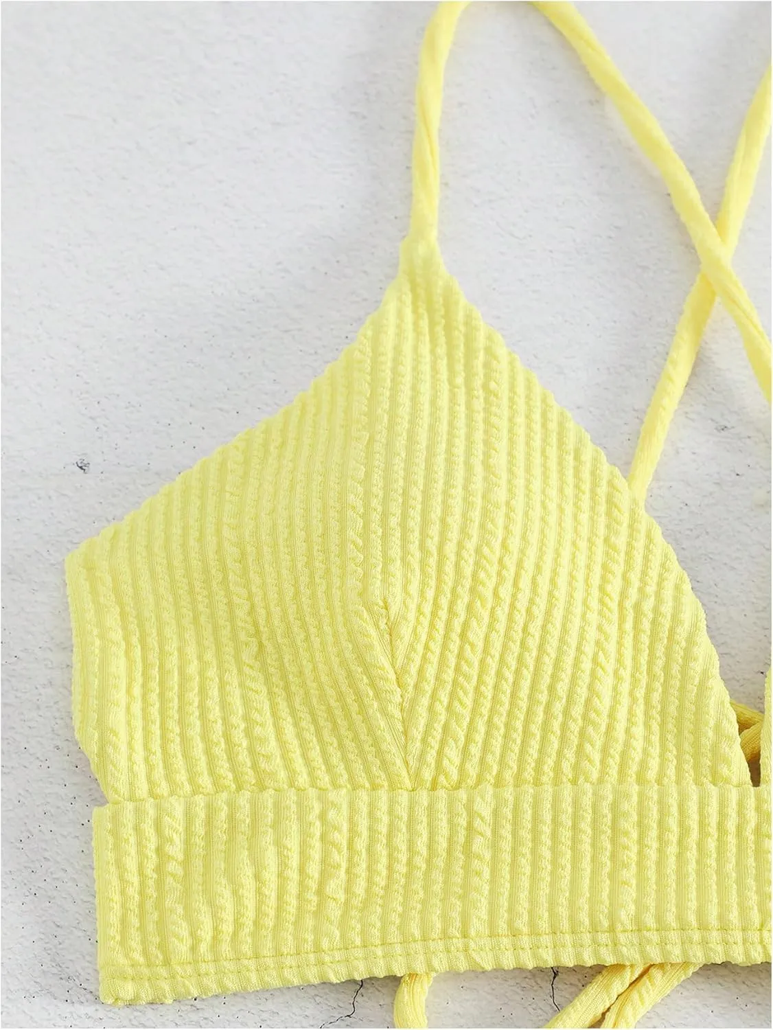 SOLY HUX Women's Criss Cross Back Bathing Suits Top Push Up Bikini Swimsuit Tops Only